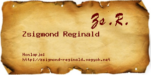 Zsigmond Reginald névjegykártya